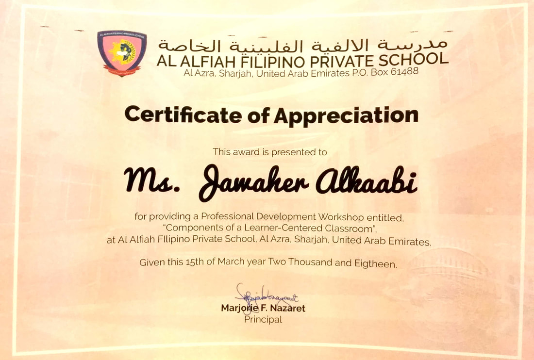 Certificates - JAWAHER'S LEARNING PORTFOLIO